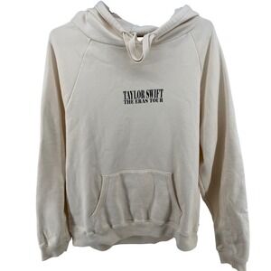 Taylor Swift The Eras Tour Hoodie Cream 2XL Graphic Print Long Sleeve Pullover